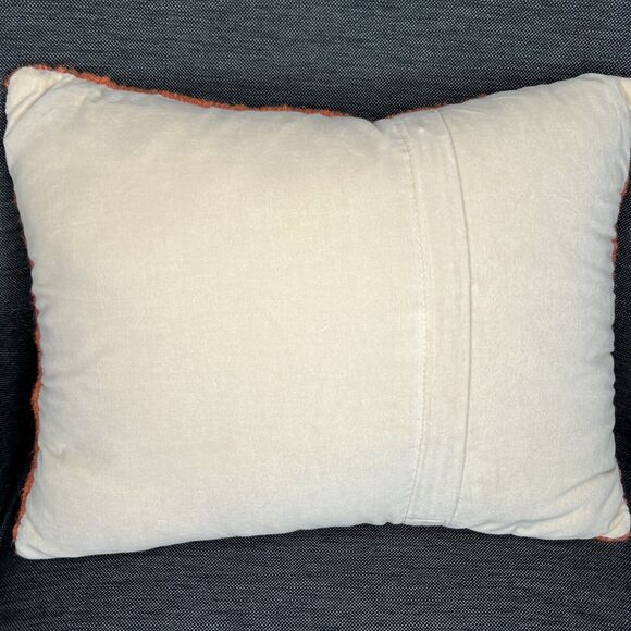 Halloween Witch Bicycle Hooked Wool Throw Pillow 17 X 14 Spider Webs - Picture 3 of 6